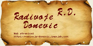 Radivoje Donević vizit kartica